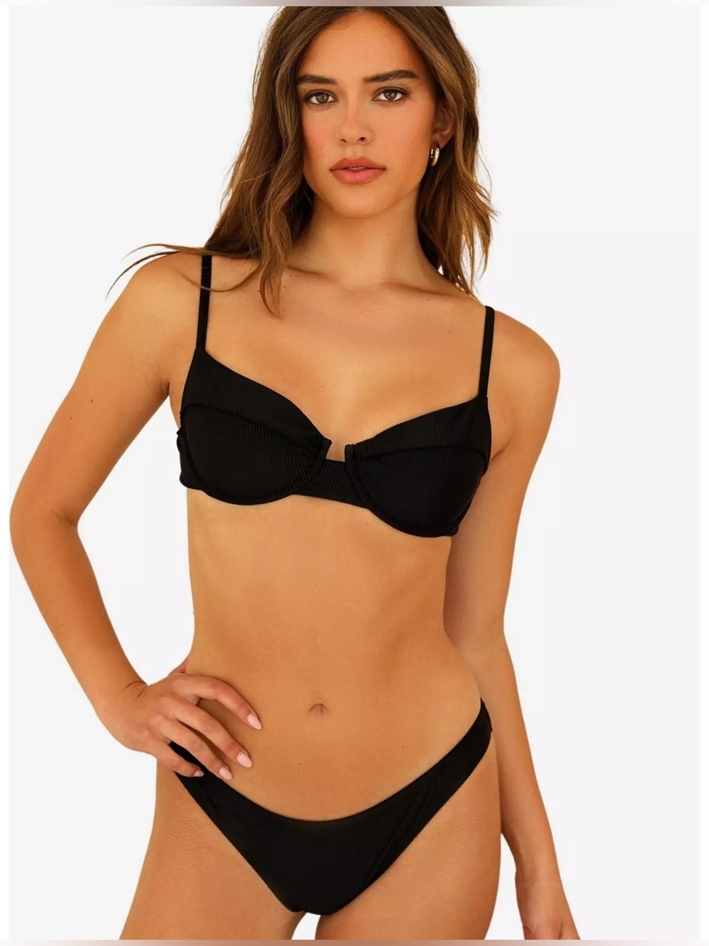 Dippin' Daisy's Black Ribbed Underwire Bikini Set